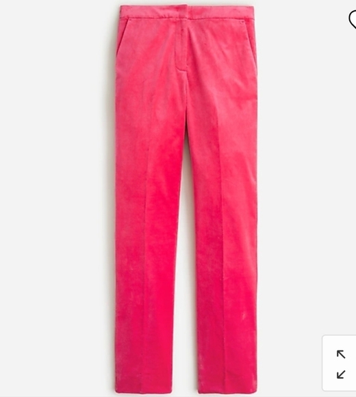 J Crew Full Length Kate Straight Leg Holiday Pants In Stretch Velvet - Picture 2 of 7